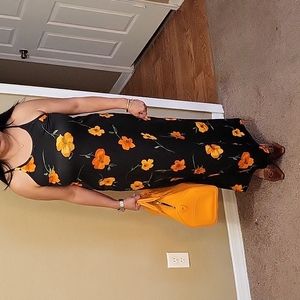 Black long halter design dress